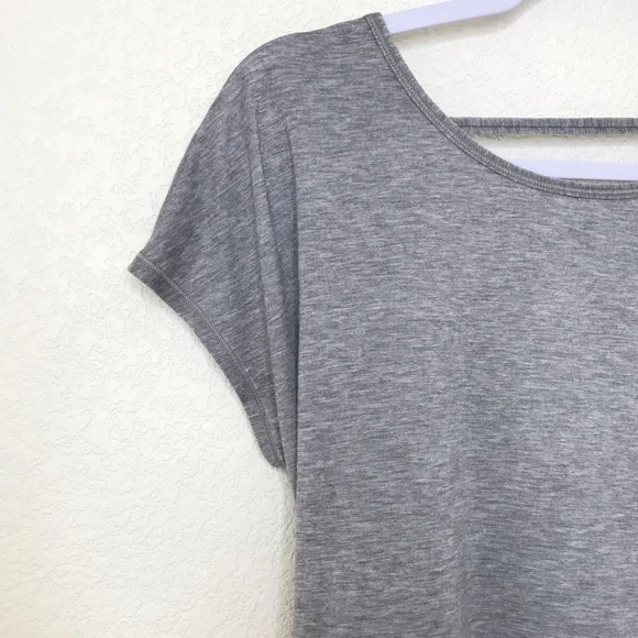 LULULEMON Twist Back Tee Heathered Core Medium Gray - Picture 5 of 10